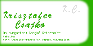 krisztofer csajko business card