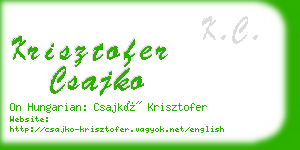 krisztofer csajko business card